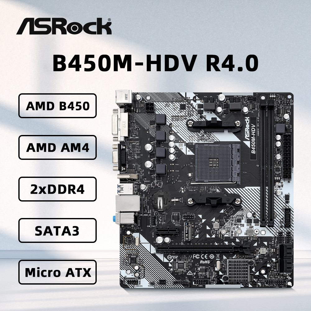 Pc Gaming Ryzen 5 - ASROCK B450M-HDV R4.0 Motherboard Support 5800X3D