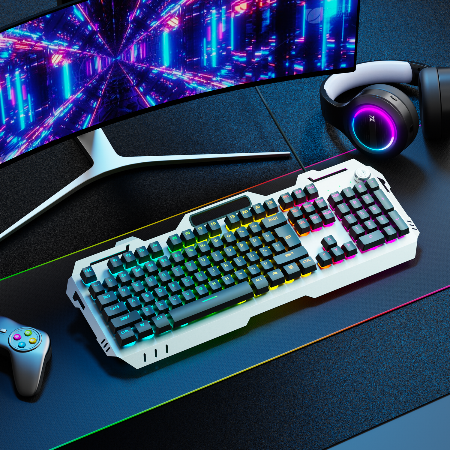 Pc Gaming Keyboards - EWEADN Silent Gaming Keyboard, 104 Keys